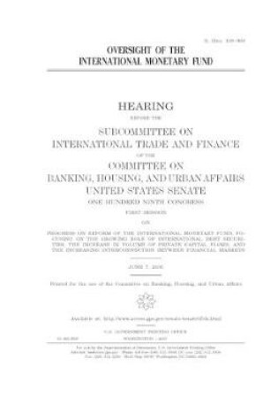 Cover of Oversight of the International Monetary Fund