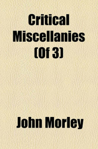 Cover of Critical Miscellanies (of 3)