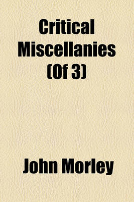 Book cover for Critical Miscellanies (of 3)