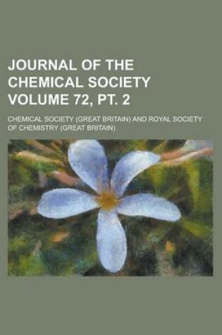 Cover of Journal of the Chemical Society Volume 72, PT. 2