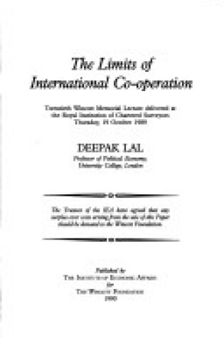 Cover of The Limits of International Co-operation