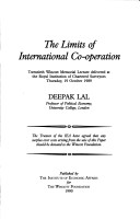 Book cover for The Limits of International Co-operation