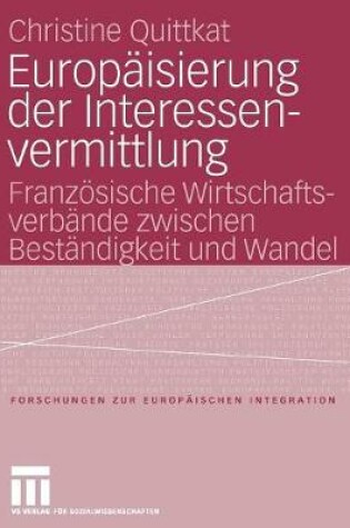 Cover of Europaisierung Der Interessenvermittlung