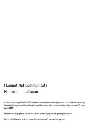 Book cover for I Cannot Not Communicate