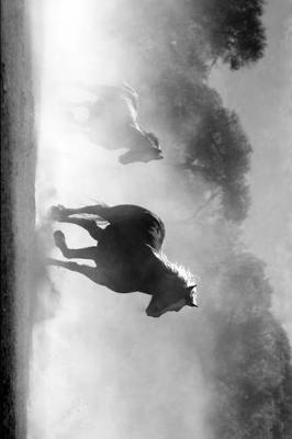 Book cover for Horses Running Through the Fog Black and White Journal