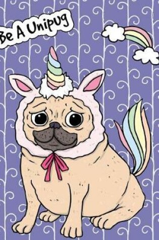 Cover of Big Fat Bullet Journal Notebook for Dog Lovers Unicorn Pug - Purple