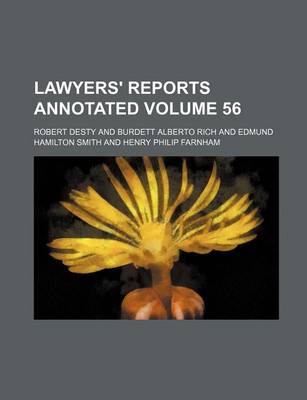 Book cover for Lawyers' Reports Annotated Volume 56