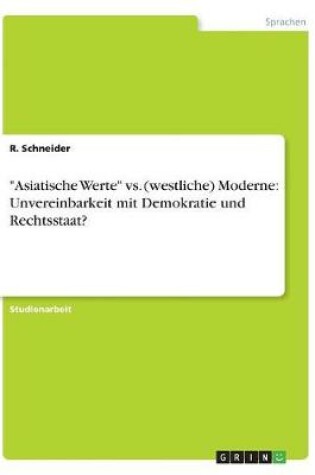 Cover of "Asiatische Werte" vs. (westliche) Moderne