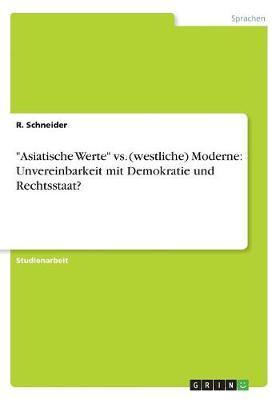 Book cover for "Asiatische Werte" vs. (westliche) Moderne