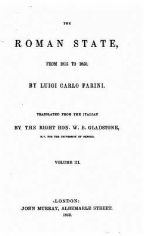 Cover of The Roman state, from 1815 to 1850 - Vol. III