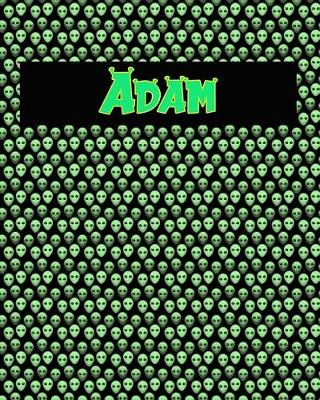 Book cover for 120 Page Handwriting Practice Book with Green Alien Cover Adam