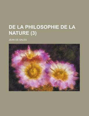 Book cover for de La Philosophie de La Nature (3 )
