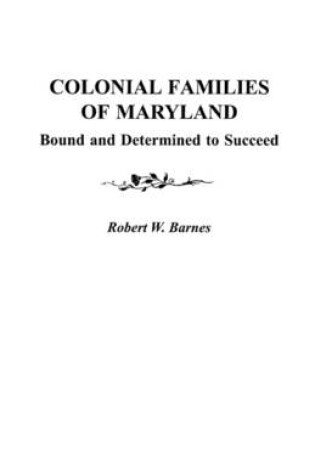 Cover of Colonial Families of Maryland
