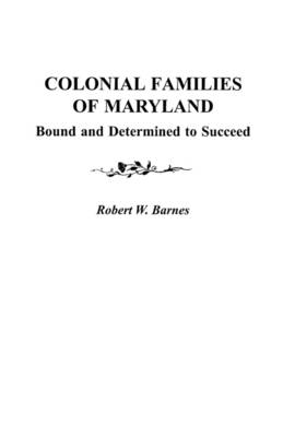 Book cover for Colonial Families of Maryland