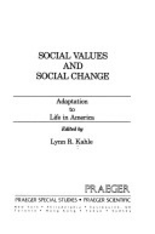 Cover of Social Values and Social Change