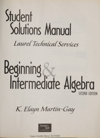 Book cover for Beginning & Intermediate Algeb