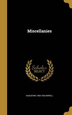 Book cover for Miscellanies