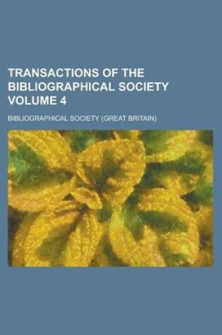 Cover of Transactions of the Bibliographical Society (4)