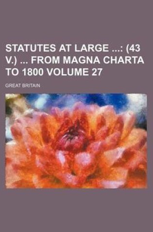 Cover of Statutes at Large Volume 27