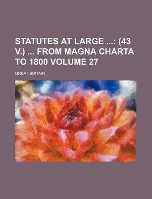 Book cover for Statutes at Large Volume 27