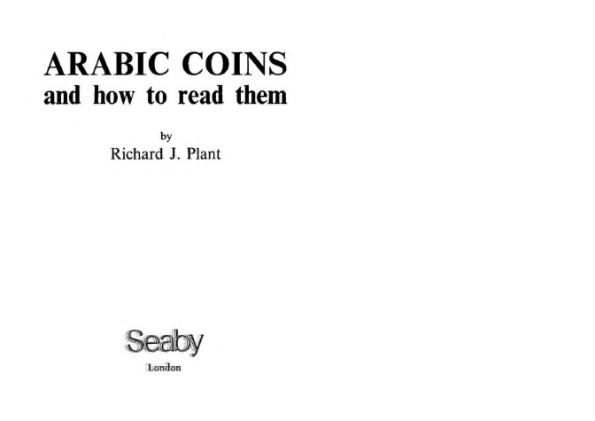 Book cover for Arabic Coins and How to Read Them