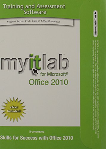 Book cover for myitlab with Pearson eText -- Access Code -- for Skills for Success Office 2010