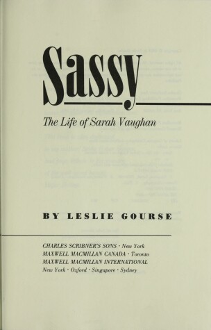 Book cover for Sassy: the Life of Sarah Vaughan