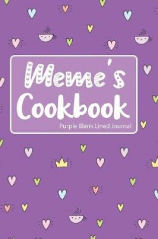 Cover of Meme's Cookbook Purple Blank Lined Journal