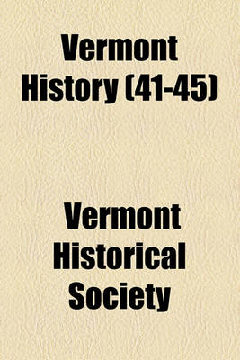 Book cover for Vermont History (41-45)