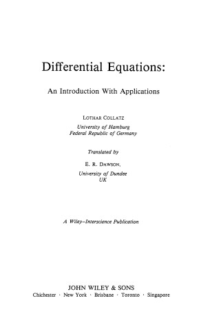 Book cover for Differential Equations