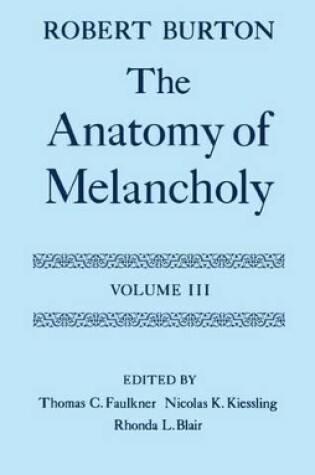 Cover of The Anatomy of Melancholy: Volume III