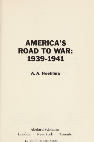 Cover of America's Road to War