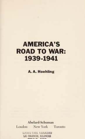 Book cover for America's Road to War