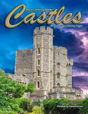 Book cover for Adult Coloring Books Castles 48 Grayscale Coloring Pages