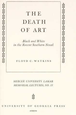 Cover of The Death of Art