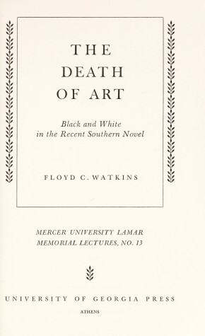 Book cover for The Death of Art