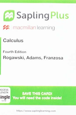 Cover of Saplingplus for Calculus: Late Transcendentals (Single Term Access)