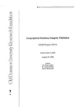 Cover of Geographical Database Integrity Validation