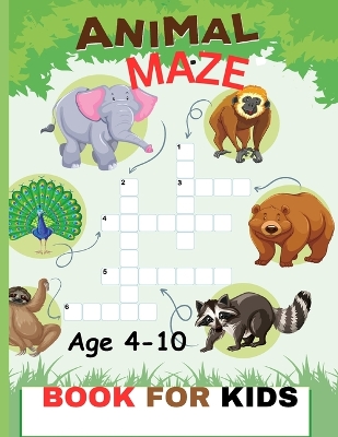 Book cover for Animal Maze Book For Kids