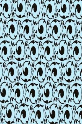 Cover of Journal Damask Pattern Design Black Blue Swirls