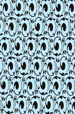 Book cover for Journal Damask Pattern Design Black Blue Swirls