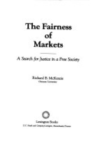 Cover of The Fairness of Markets