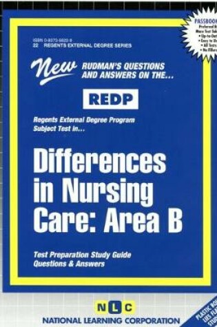 Cover of DIFFERENCES IN NURSING CARE: AREA B