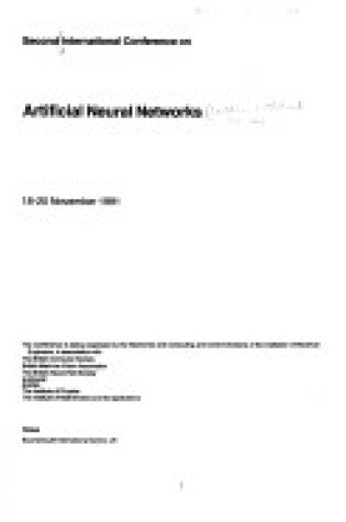 Cover of International Conference on Artificial Neural Networks, 18-20 November 1991