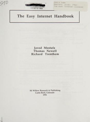 Book cover for The Easy Internet Handbook