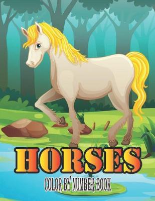 Book cover for horses color by number Kids
