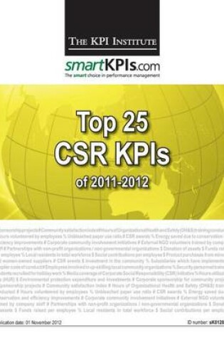 Cover of Top 25 CSR KPIs of 2011-2012