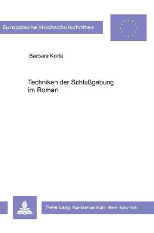 Cover of Techniken Der Schlussgebung Im Roman