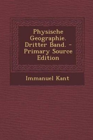 Cover of Physische Geographie. Dritter Band.