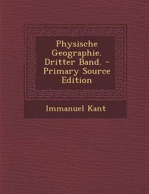 Book cover for Physische Geographie. Dritter Band.